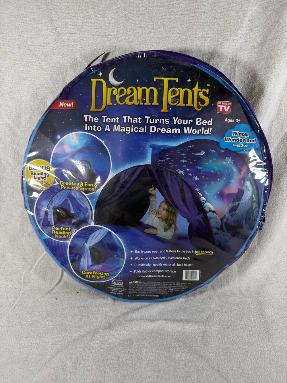 As Seen On TV Dream Tents Winter Wonderland Twin Size Bed Canopy